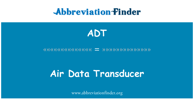 ADT: Letecké údaje snímačů