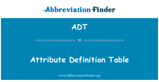 ADT: Tabulka definic atributů