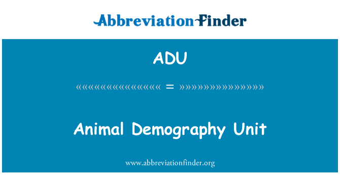 ADU: Unitate de animale demografie