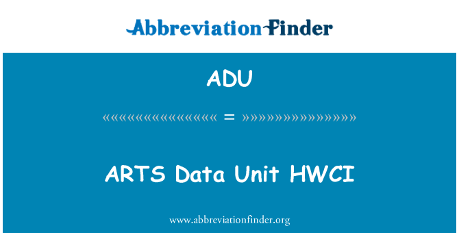 ADU: ARTS dataenhet HWCI