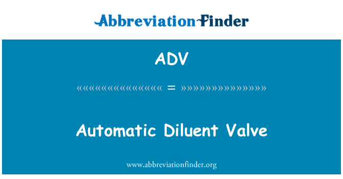 ADV: Vanne automatique de diluant