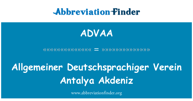 ADVAA: Allgemeiner Deutschsprachiger Verein एंटाल्या Akdeniz