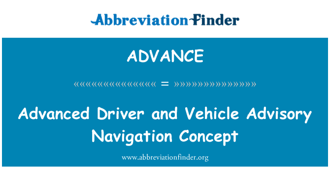 ADVANCE: Concepte de navegació assessor conductor avançada i Vehicle