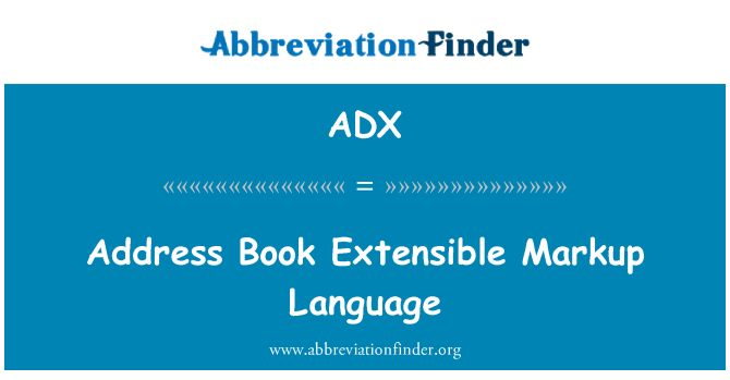 ADX: Adressebok Extensible Markup Language