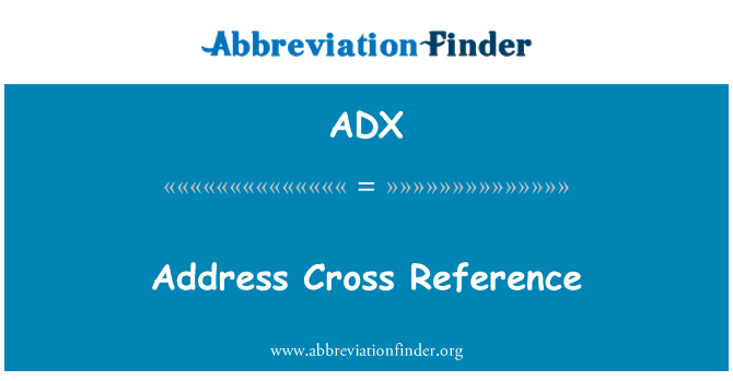 ADX: Adresse Varereference