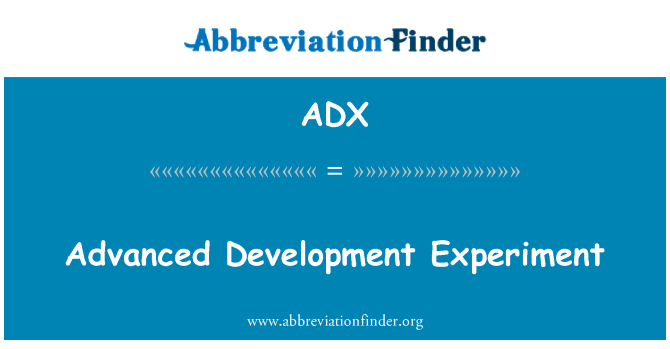 ADX: متقدمة تجربة التنمية