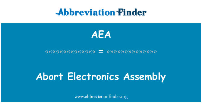 AEA: Keskeytä elektroniikan kokoonpano