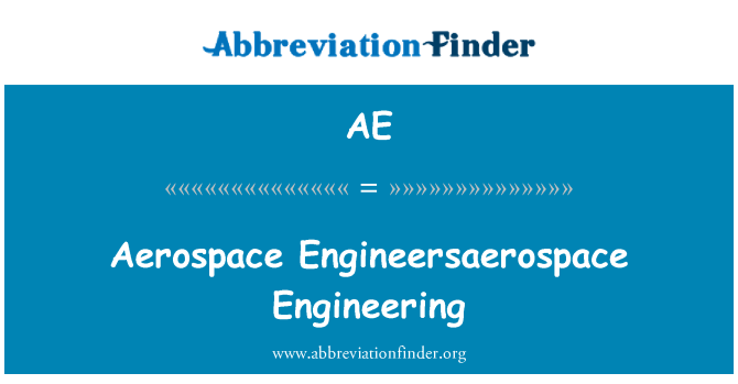 AE: Havacılık ve uzay Engineersaerospace mühendislik
