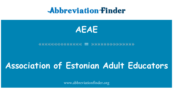 AEAE: Asosyasyon de Estoni edikatè granmoun