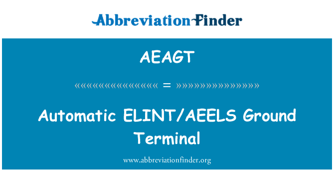 AEAGT: Автоматично ELINT/AEELS земята терминал