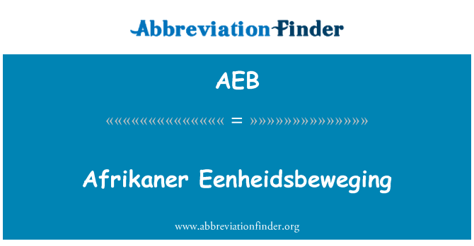 AEB: Eenheidsbeweging Африканерський