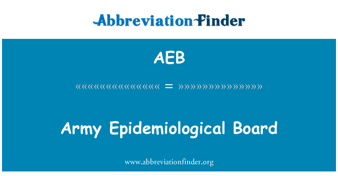 AEB: Armáda epidemiologické doska