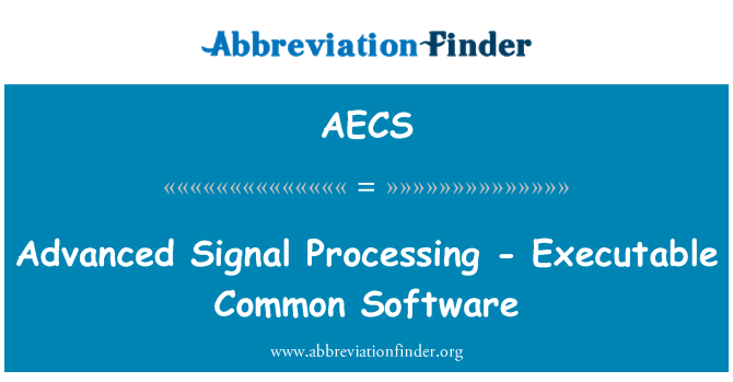 AECS: Avvanzat ipproċessar tas-sinjal - Software komuni eżegwibbli