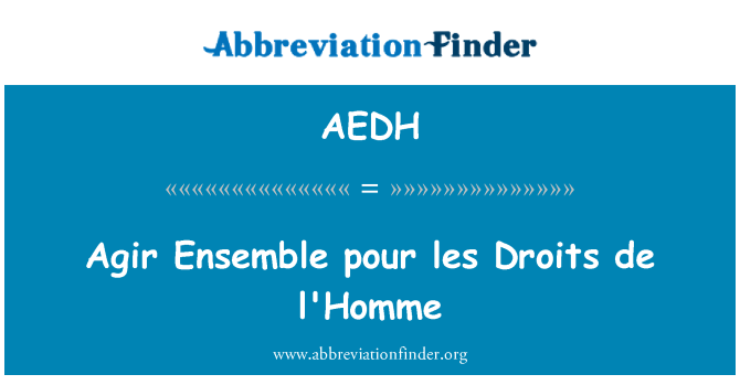 AEDH: Agir Ensemble pour les návrh de l'Homme