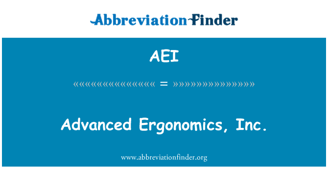 AEI: Avançat ergonomia, Inc.