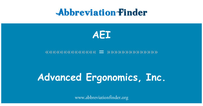 AEI: Avancerad ergonomi, Inc.