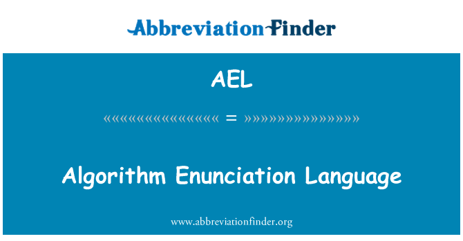 AEL: Αλγόριθμος έκφραση γλώσσα
