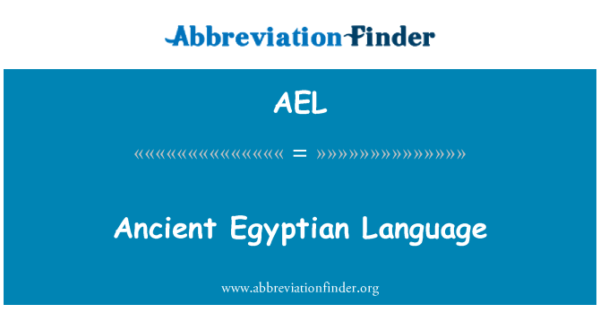 AEL: Ansyen Ejipsyen lang