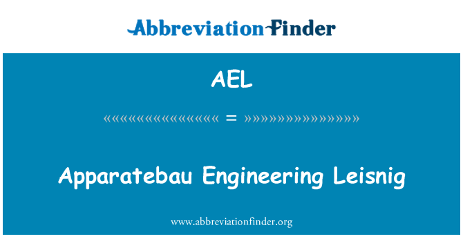 AEL: Apparatebau inženiring Leisnig