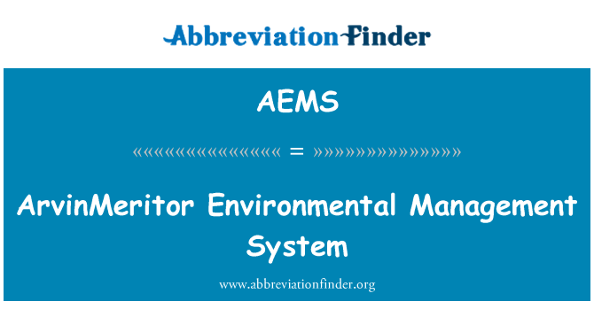 AEMS: ArvinMeritor systém environmentálního managementu