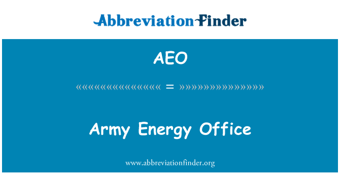 AEO: Army Energy Office