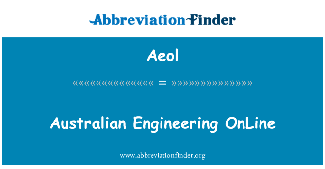 Aeol: Australský inženýrství OnLine