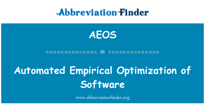 AEOS: Automated Empirical Optimization of Software