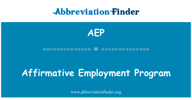 AEP: Programme d'emploi affirmatif