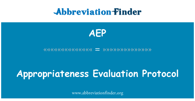 AEP: Protokol hodnocení vhodnosti