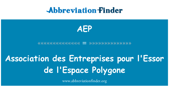 AEP: Асоціація des Entreprises залити l'Essor de l'Espace Polygone