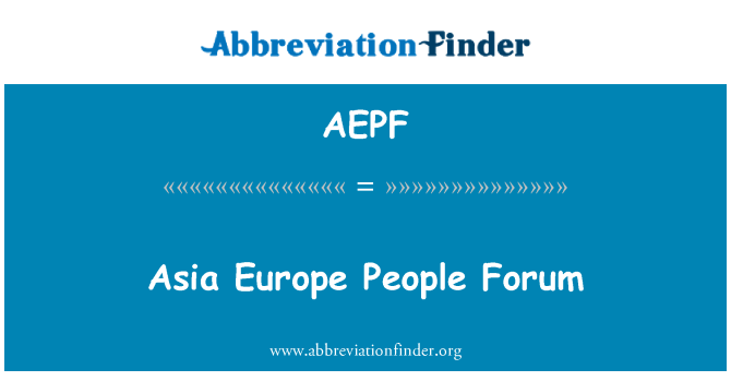 AEPF: Asia Europe ljudi Forum