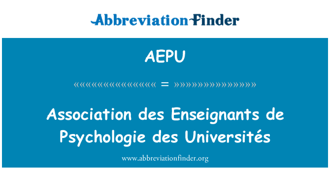 AEPU: Asosyasyon des Enseignants de Psychologie des Universités