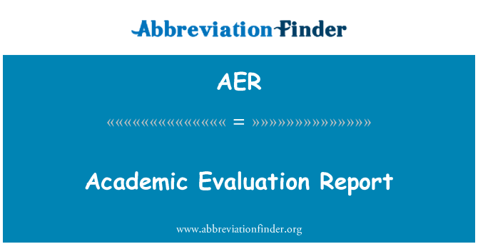 AER: Raport de evaluare academică