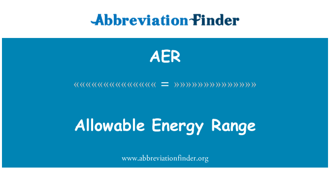AER: Megengedett energia-tartományban