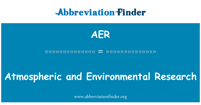 AER: Penelitian atmosfer dan lingkungan