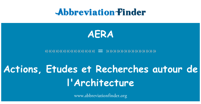 AERA: Azzjonijiet, Etudes et recherche autour de l'Architecture
