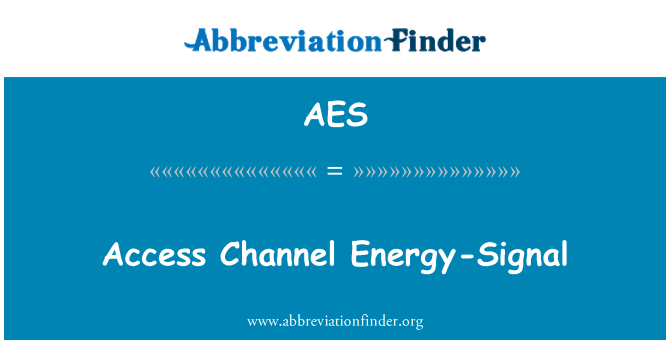 AES: พลังงานเข้าช่องสัญญาณ