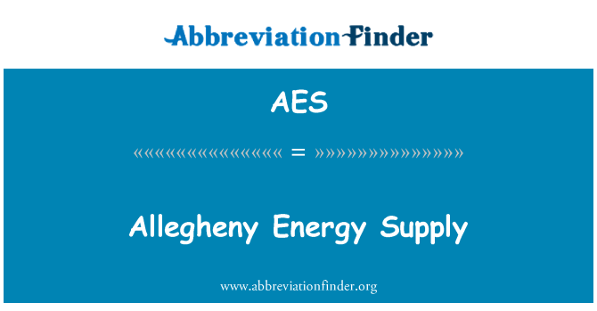 AES: Allegheny năng lượng cung cấp