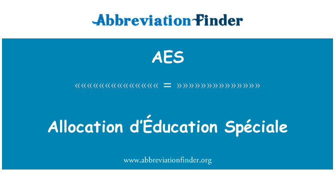 AES: رقم مختص Éducation d' Spéciale