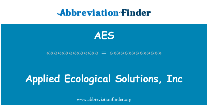 AES: Primjenjuju ekološko rješenje, Inc