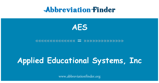 AES: Applied Educational Systems, Inc