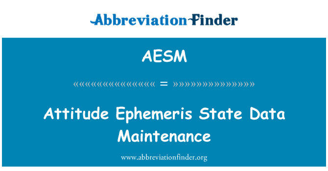 AESM: Manutenzjoni ta ' l-informazzjoni attitudni Ephemeris Stat