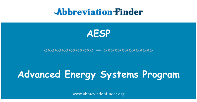 AESP: Pokročilé energetické systémy Program