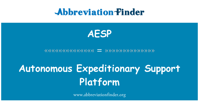 AESP: Autonome expeditionaire Support Platform