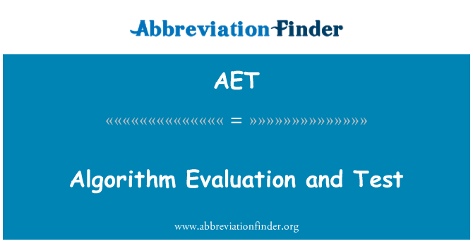 AET: Prueba y evaluación de algoritmo