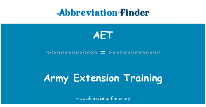 AET: Latihan lanjutan tentera