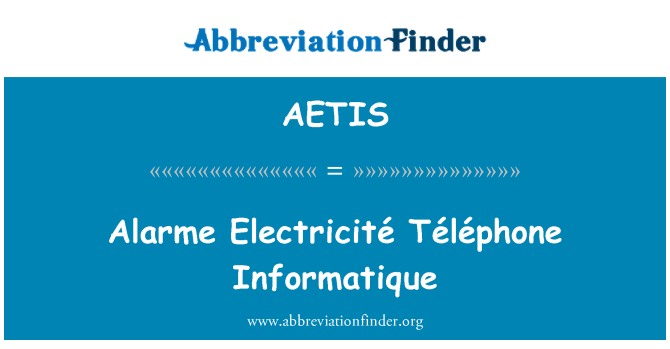 AETIS: الرم كهرباء الهاتف المعلوماتية
