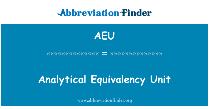 AEU: Unités d'équivalence analytique