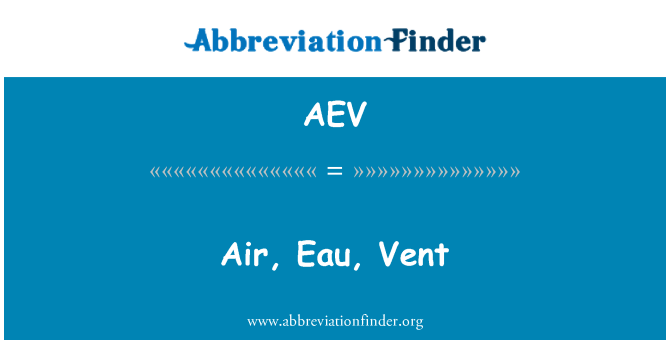 AEV: Eau, odvzdušňovací