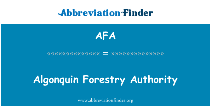 AFA: Algonquin erdészeti hatóság
